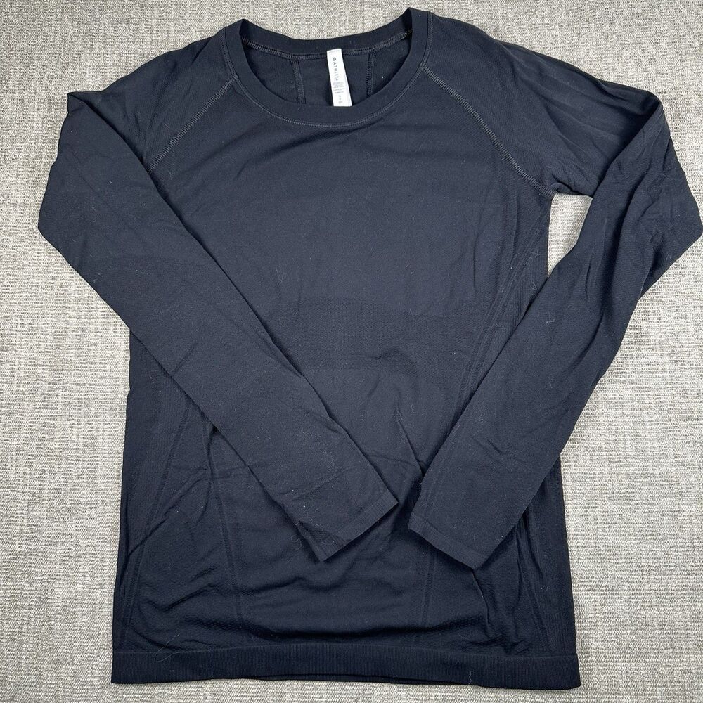 Athleta Momentum Seamless Womens Top Shirt Yoga Athleisure Black S Stretch